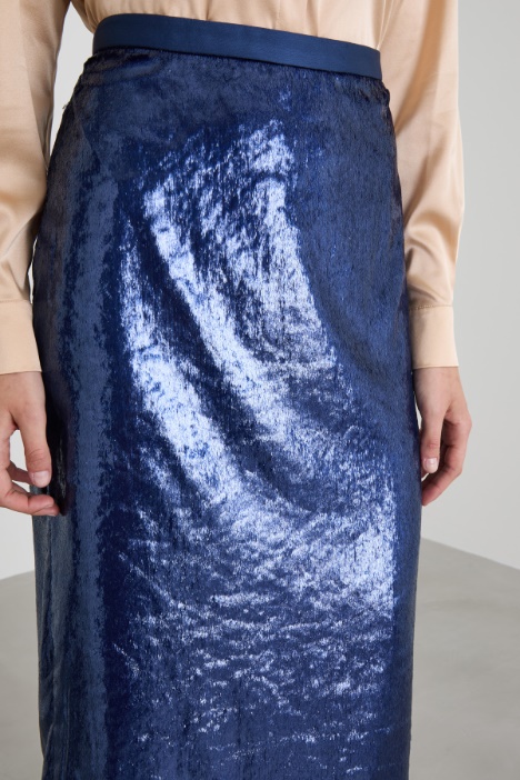 Gonna in velluto lamè