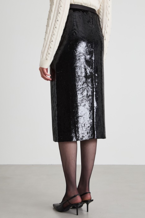 Gonna in velluto lamè