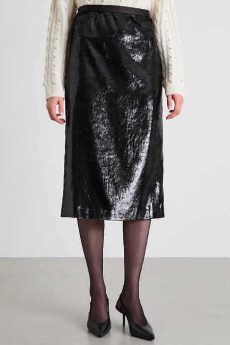 Gonna in velluto lamè
