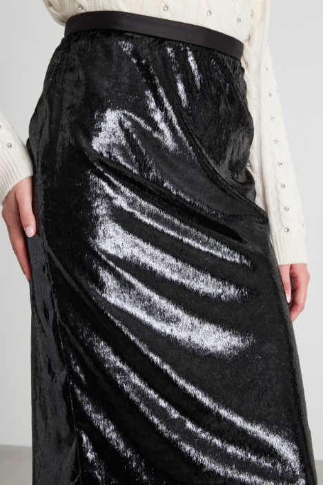 Gonna in velluto lamè