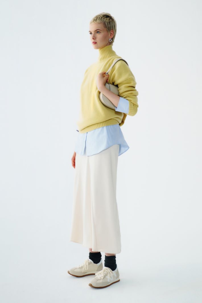 Satin skirt with godet Intrend - 5