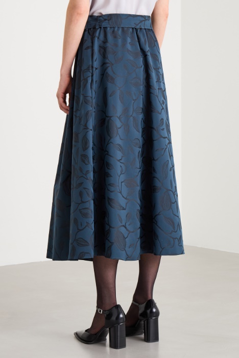 Gonna a pieghe in taffetà