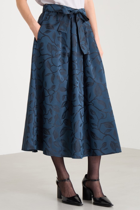 Gonna a pieghe in taffetà