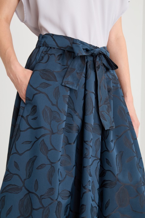 Gonna a pieghe in taffetà