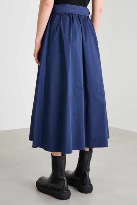 Gonna a pieghe in taffetà