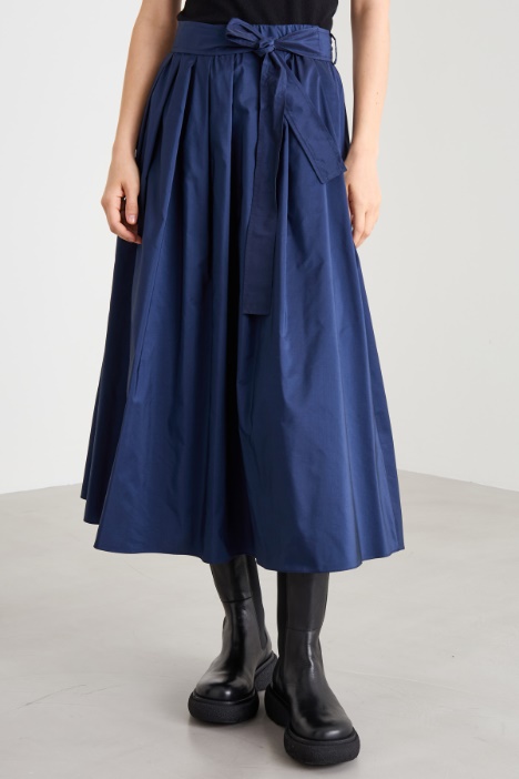 Gonna a pieghe in taffetà