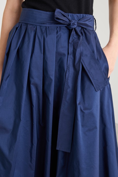 Gonna a pieghe in taffetà