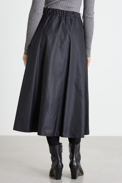 Gonna a pieghe in taffetà