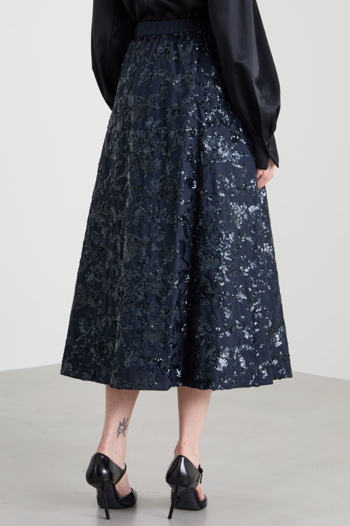 Gonna in cotone con paillettes