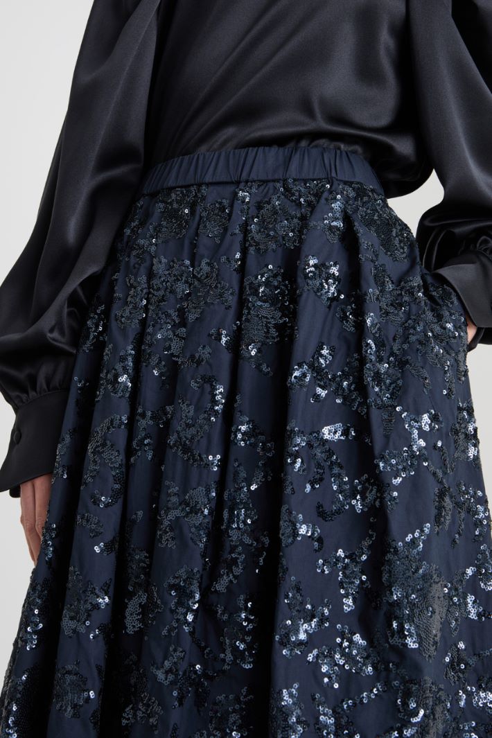 Gonna in cotone con paillettes