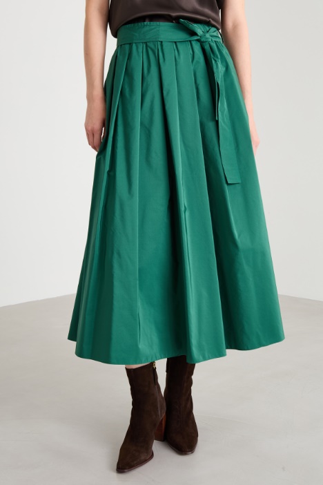 Falda plisada de tafetán