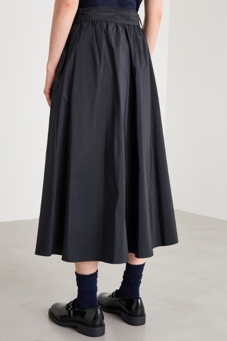 Gonna a pieghe in taffetà