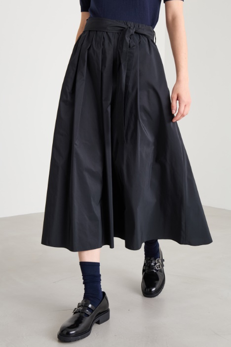 Gonna a pieghe in taffetà