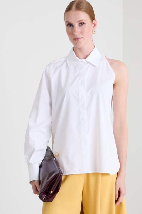 One-shoulder cotton shirt Intrend