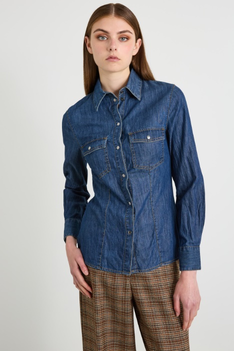 Lightweight denim slim shirt Intrend