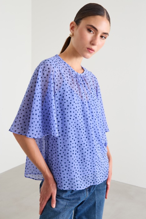 Blusa in georgette con foulard Intrend