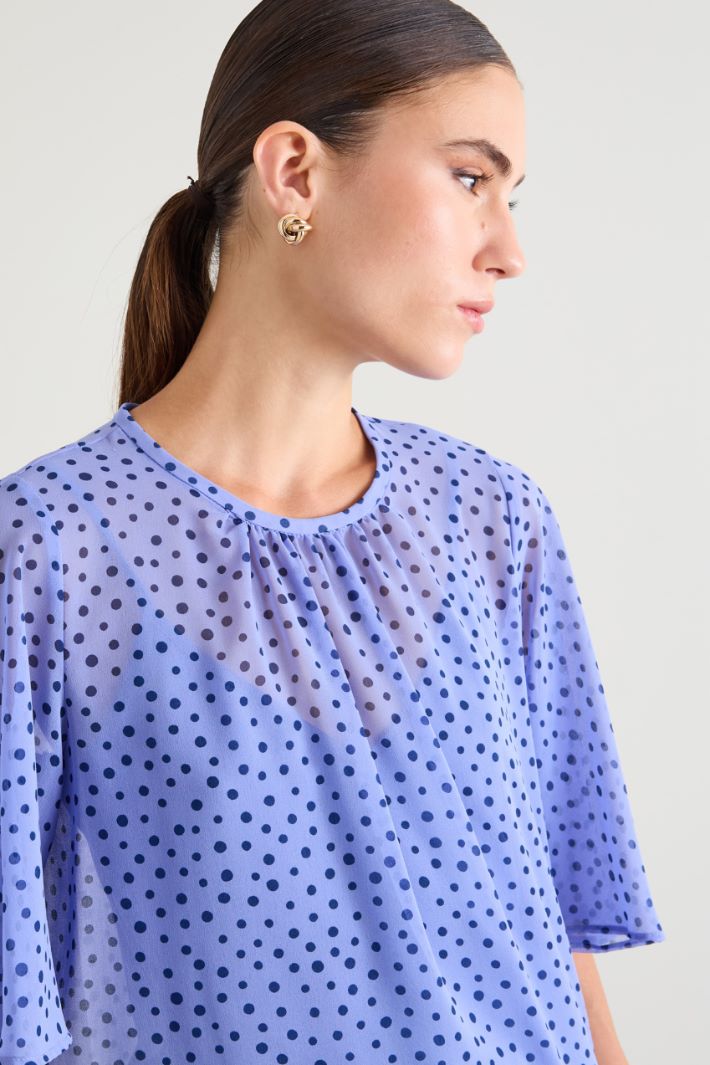  Scarf-embellished georgette blouse Intrend - 4