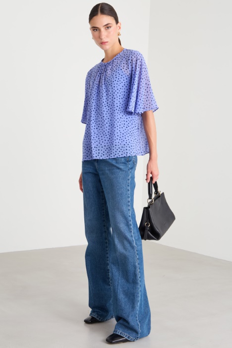  Scarf-embellished georgette blouse Intrend