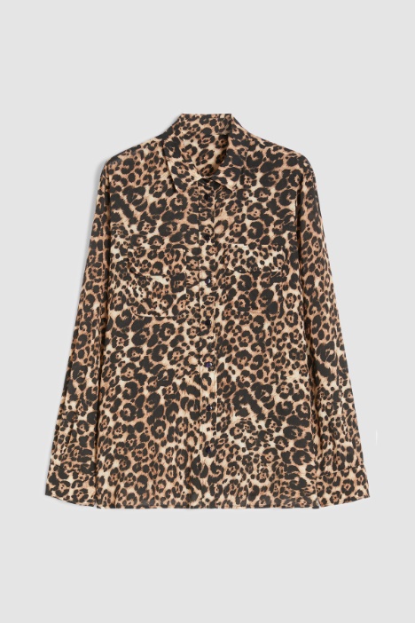 Animal-print crepe shirt Intrend - 4