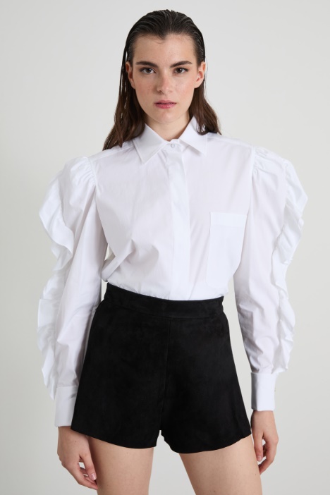 Shirt with ruffle motif applied  Intrend