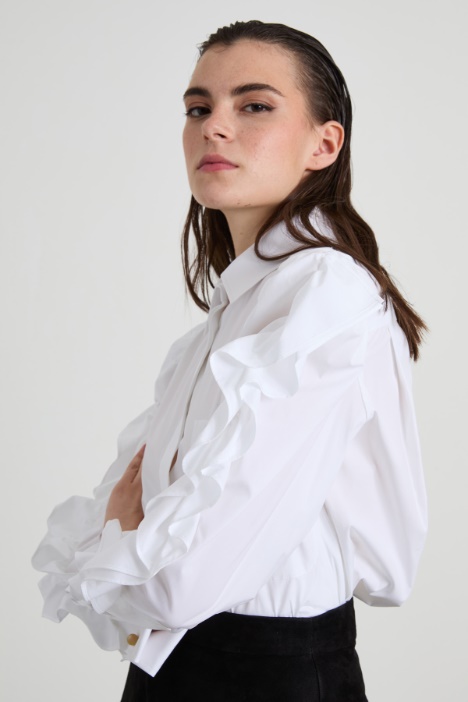 Camicia con rouches applicate