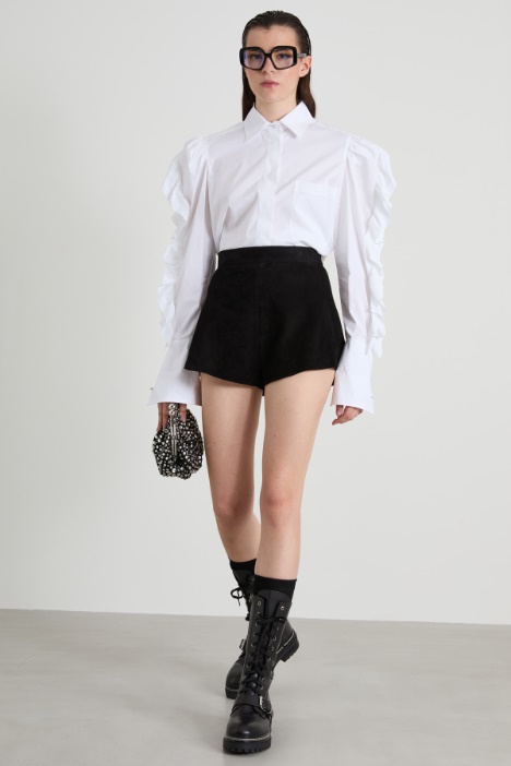 Shirt with ruffle motif applied  Intrend
