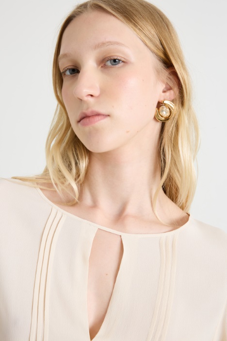 Blusa in crépe de chine
