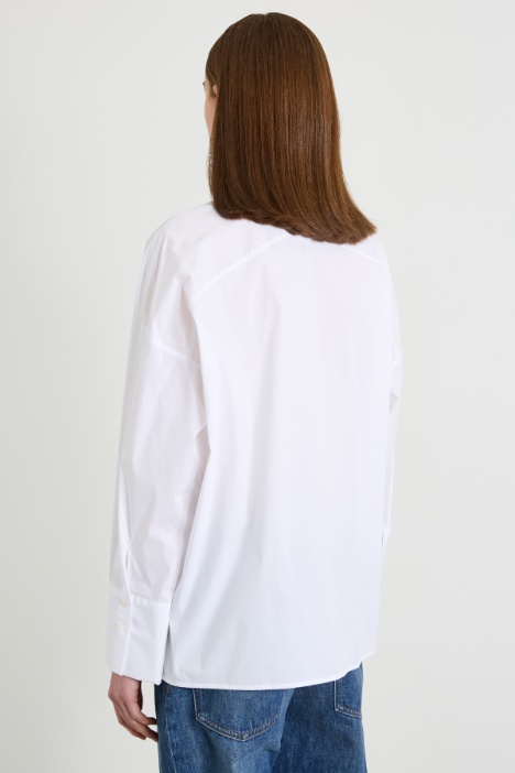 Camicia dritta in popeline