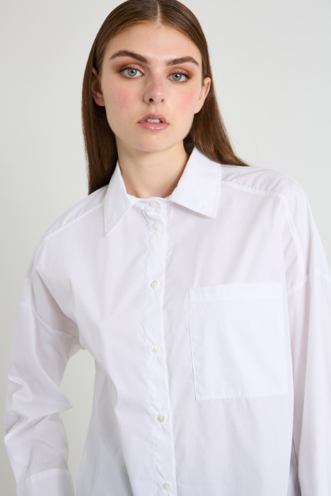 Camicia dritta in popeline