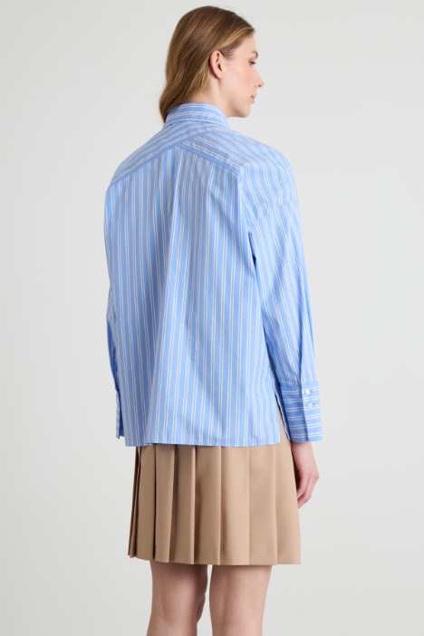 Camicia dritta in popeline