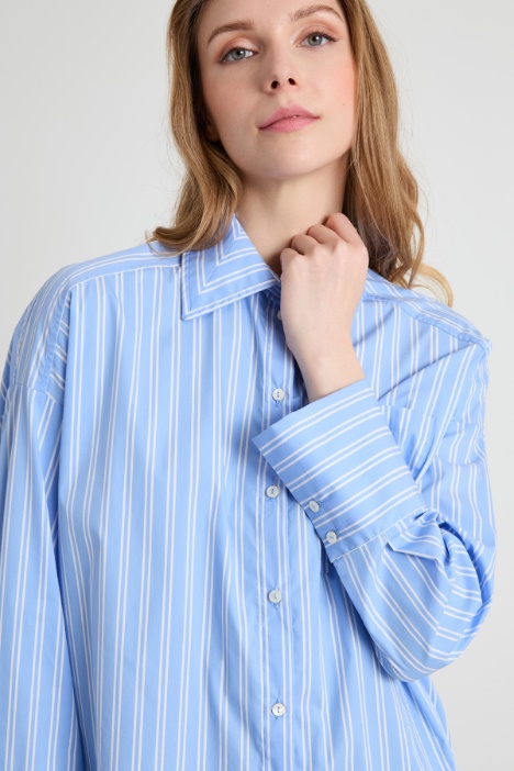 Camicia dritta in popeline