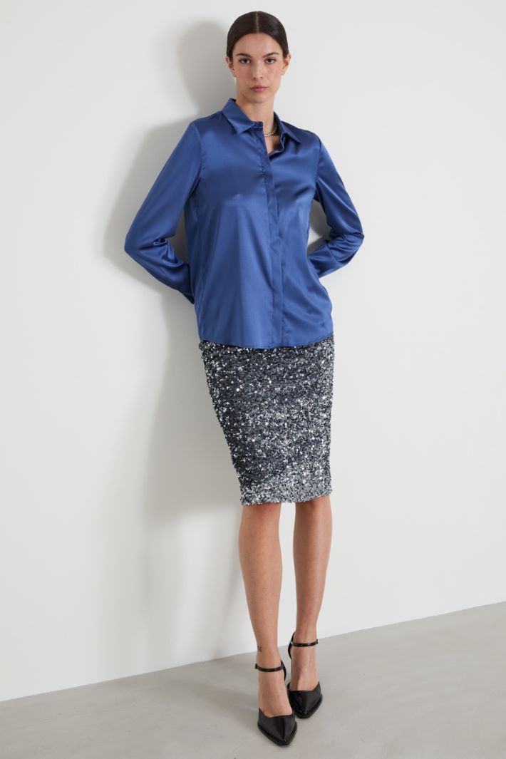 Silk satin shirt Intrend - 3