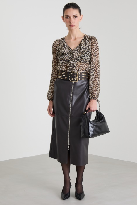 Animal print crepon blouse Intrend - 3