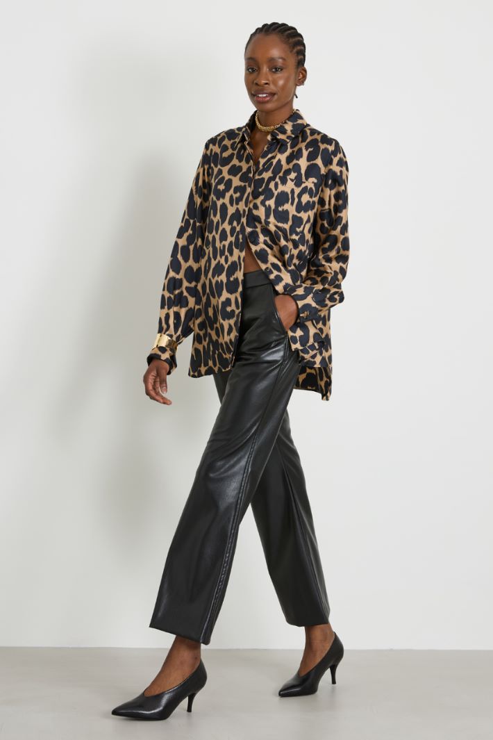 Camisa de sarga de seda estampada Intrend - 3