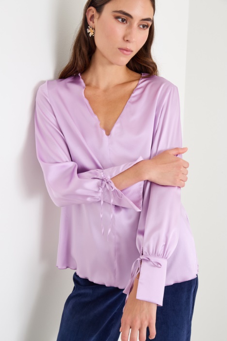 Blusa in raso di seta