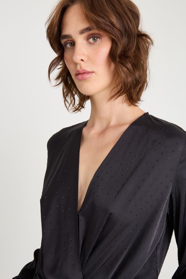 Body in raso con strass Intrend - 3