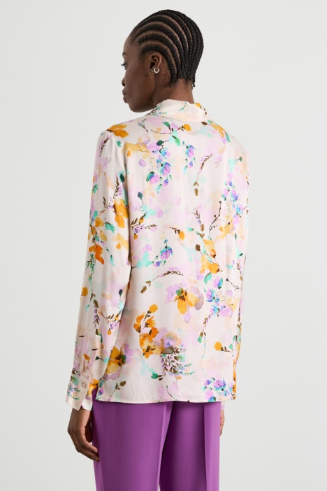 Camicia in raso a fantasia