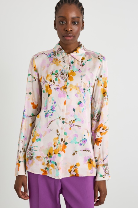 Camicia in raso a fantasia Intrend