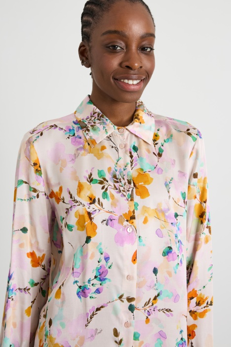 Camicia in raso a fantasia