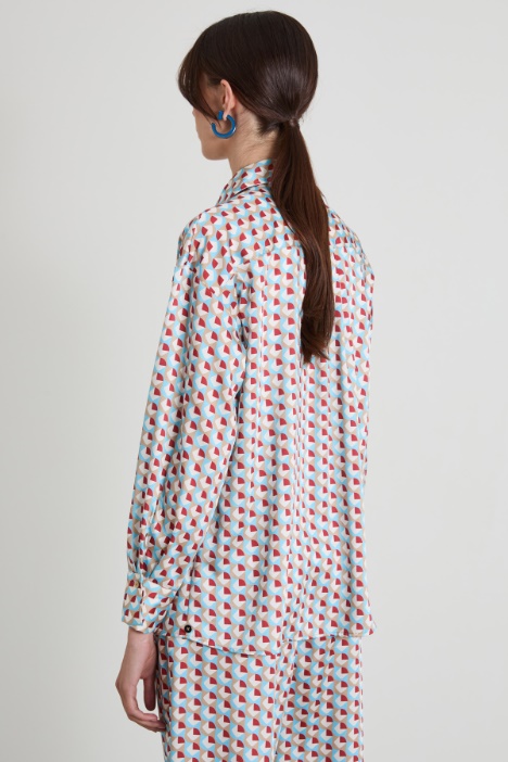 Camicia in twill a fantasia