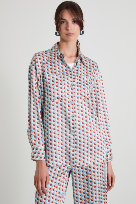 Patterned twill shirt Intrend