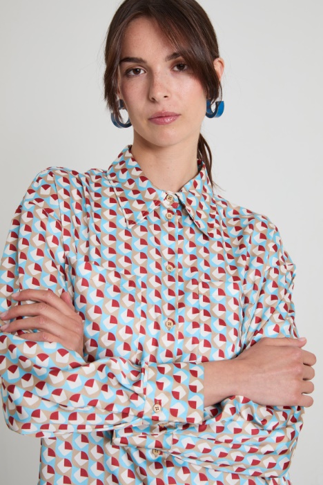 Camicia in twill a fantasia