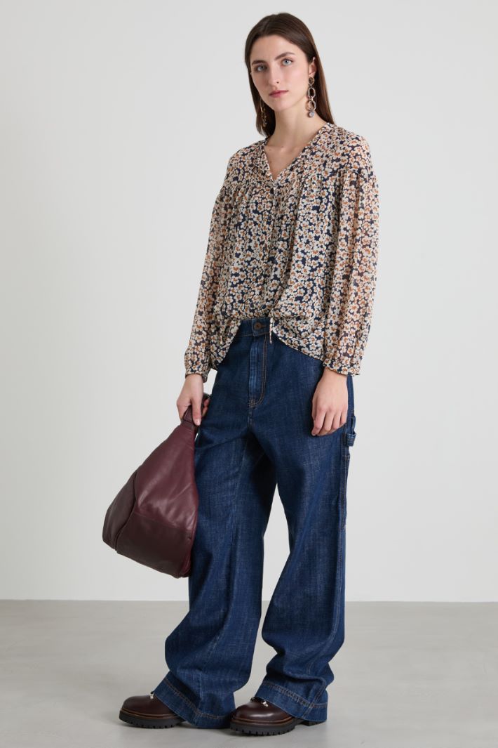 Floral crepon shirt Intrend - 3