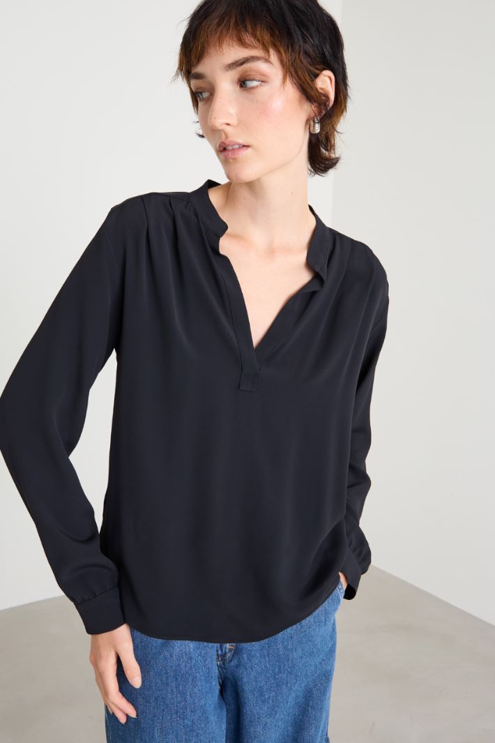 Blusa in misto seta Intrend - 3