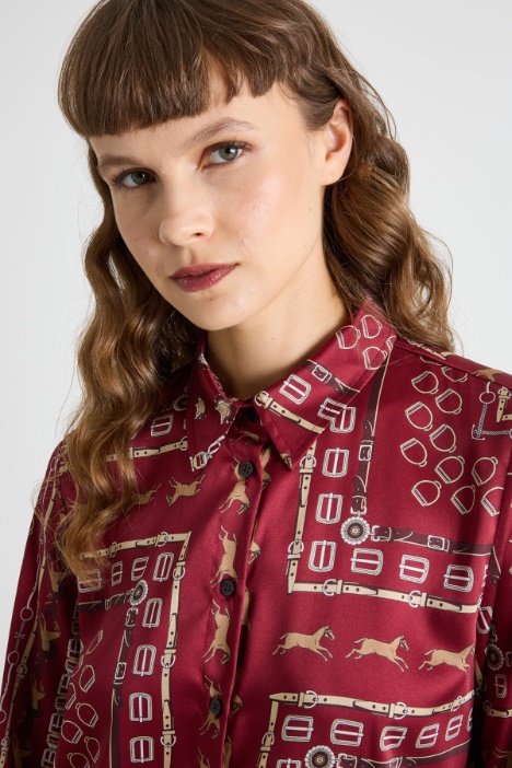 Camicia in twill a fantasia