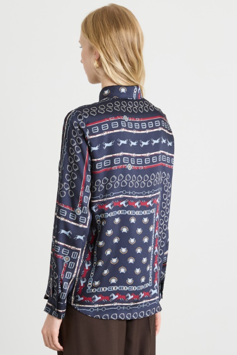 Camicia in twill a fantasia