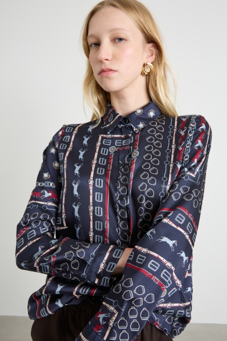 Camicia in twill a fantasia