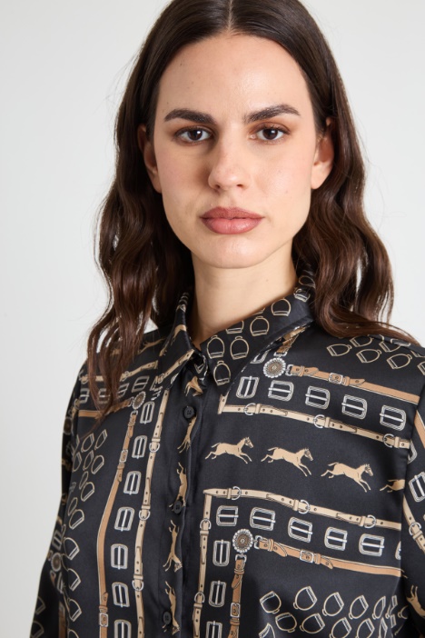 Camicia in twill a fantasia