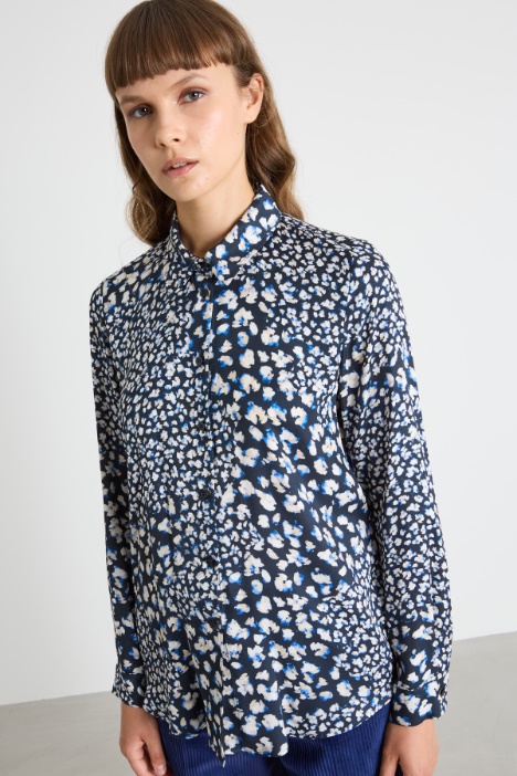 Camicia in twill a fantasia