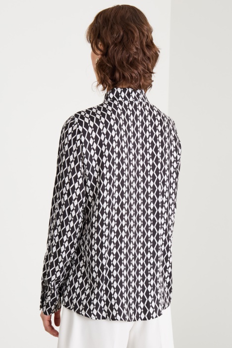 Camicia in twill a fantasia